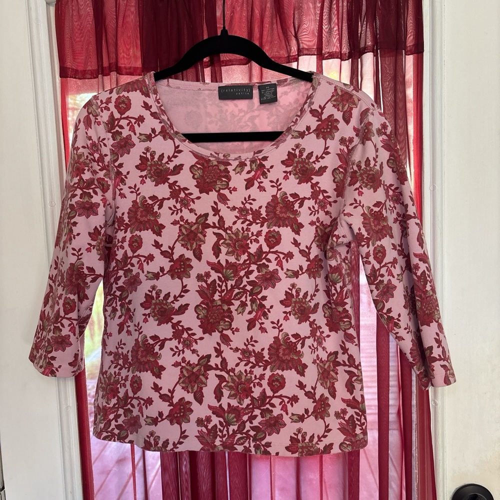 Relativity Petite Pink Floral Tee